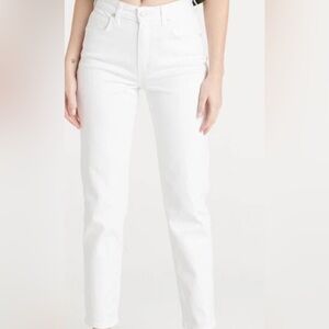 CQY High  Rise White Frayed Hem Jeans forWomen Size 25